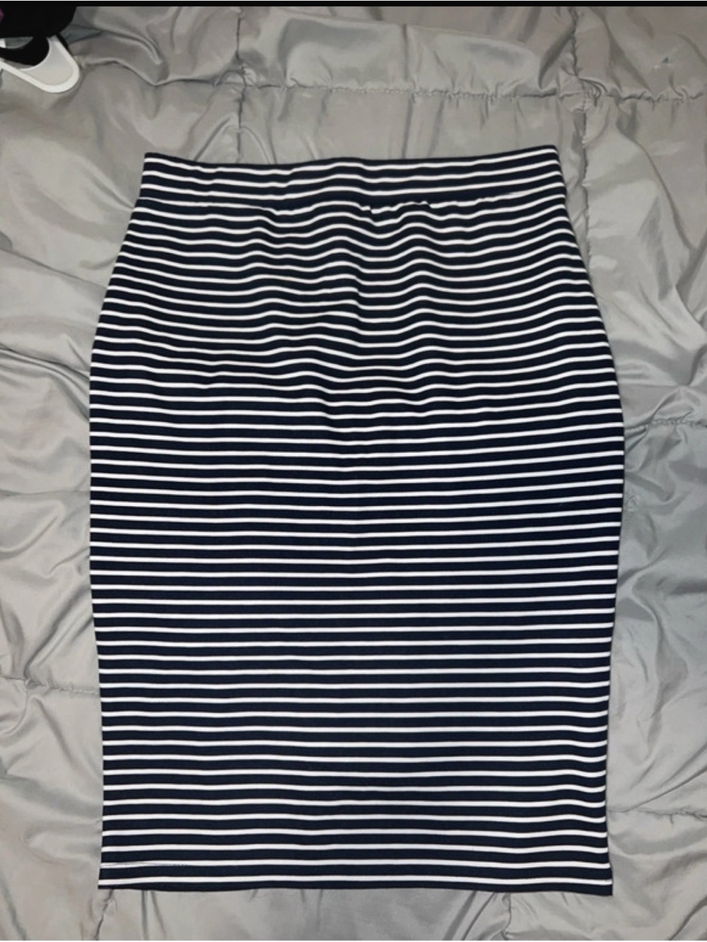 Cotton On Navy and White Striped Pencil Skirt